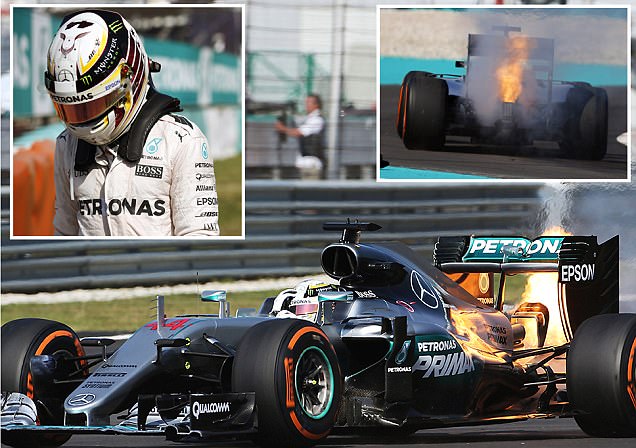 Hamilton Tersingkir di Sepang setelah Mesin Mogok dan Terbakar